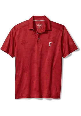 Tommy Bahama Cincinnati Bearcats Mens Red Sport Palm Short Sleeve Polo