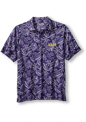 Tommy Bahama LSU Tigers Mens Purple Tropical Score Short Sleeve Fashion Polo