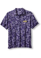 Tommy Bahama LSU Tigers Mens Purple Tropical Score Short Sleeve Fashion Polo