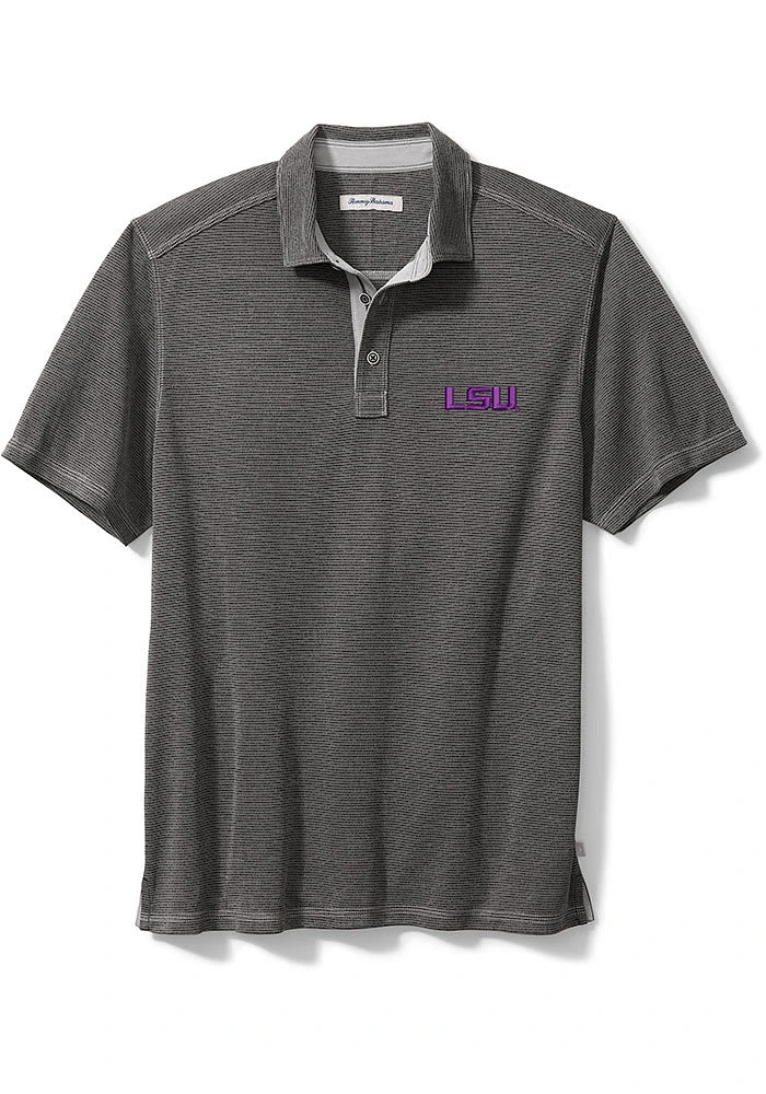 Tommy Bahama LSU Tigers Mens Charcoal Sport Paradiso Cove Short Sleeve Fashion Polo