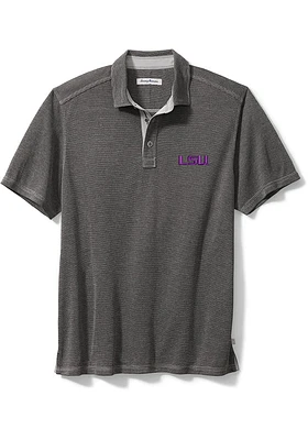 Tommy Bahama LSU Tigers Mens Charcoal Sport Paradiso Cove Short Sleeve Fashion Polo