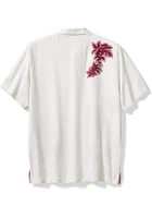 Tommy Bahama Ohio State Buckeyes Mens White Hibiscus Vibrations Short Sleeve Dress Shirt