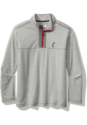 Tommy Bahama Cincinnati Bearcats Mens Grey High Score Long Sleeve 1/4 Zip Pullover