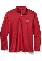 Tommy Bahama Ohio State Buckeyes Mens Red Sport Delray Frond Long Sleeve Qtr Zip Pullover