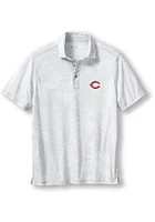 Tommy Bahama Cincinnati Reds Mens Grey Sport Santiago Paradise Short Sleeve Polo