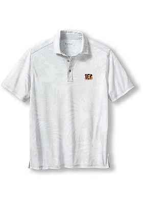 Tommy Bahama Cincinnati Bengals Mens Grey Sport Santiago Paradise Short Sleeve Polo