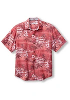 Tommy Bahama Ohio State Buckeyes Mens Red Sport Coconut Point Isla Palmetta Short Sleeve Dress S..