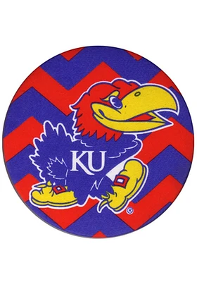 Kansas Jayhawks 4 Inch Chevron Button - Blue