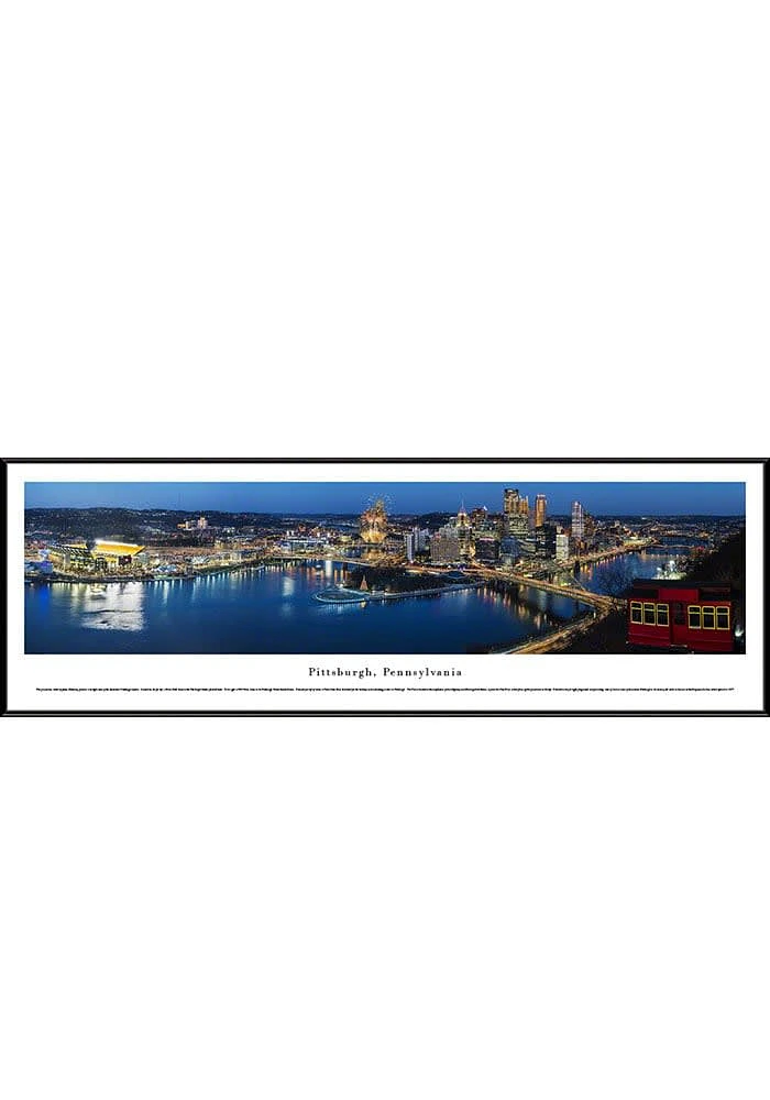 Blakeway Panoramas Pittsburgh Night Sky Framed Framed Posters