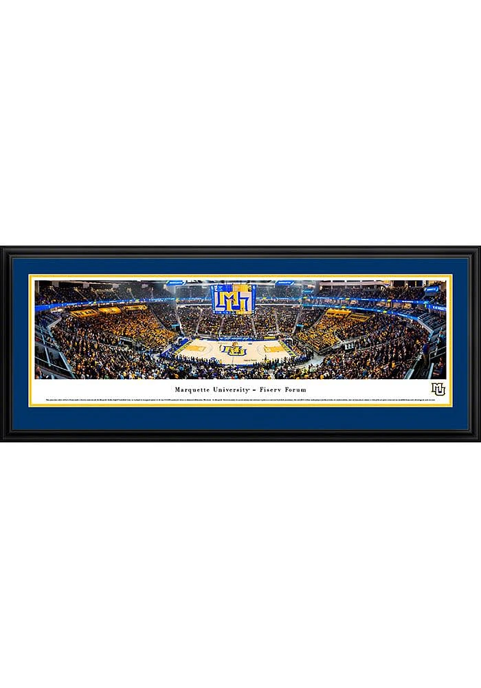 Blakeway Panoramas Marquette Golden Eagles Basketball 1st Game at Fiserv Forum Deluxe Framed Poste..