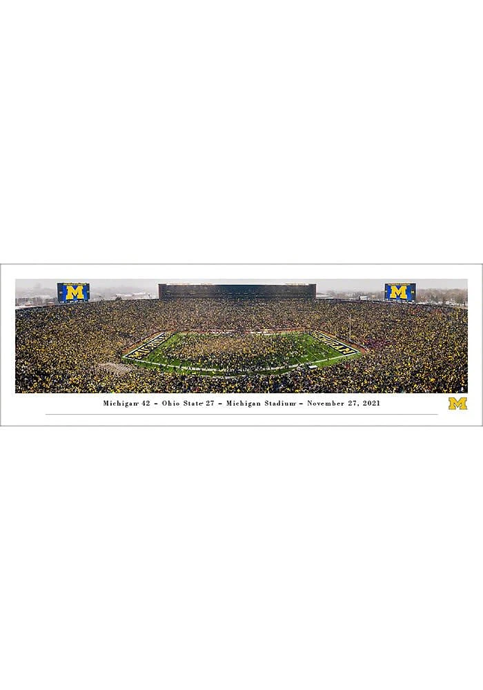 Blakeway Panoramas Michigan Wolverines Storm the Field Tubed Unframed Poster