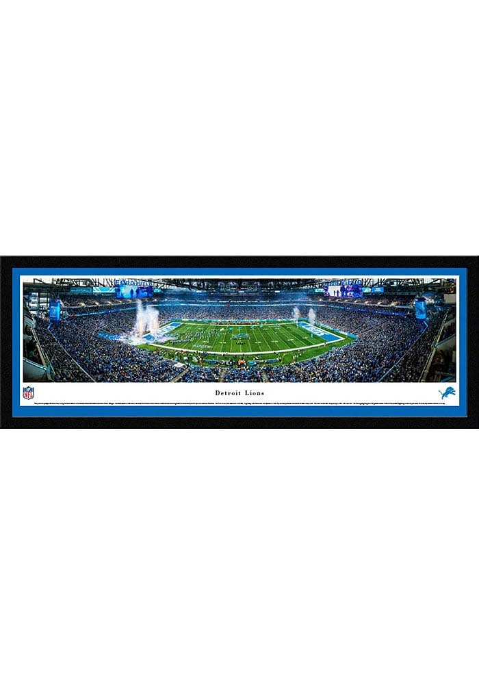 Blakeway Panoramas Detroit Lions 50YRD Line Select Frame Single Mat Framed Posters