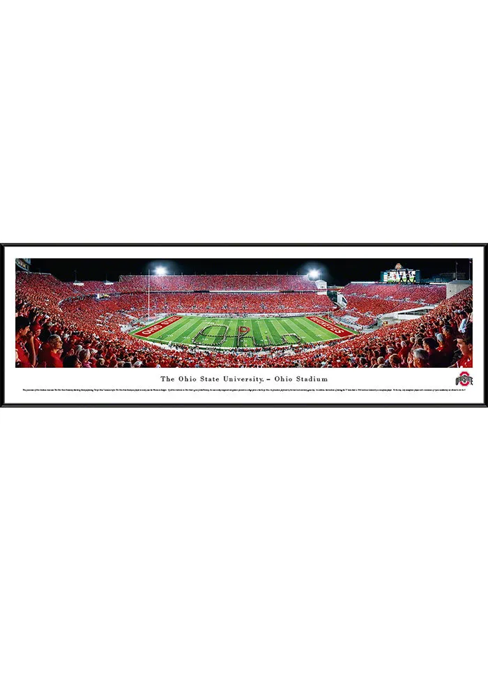 Blakeway Panoramas Ohio State Buckeyes Ohio Stadium Script Standard Framed Posters