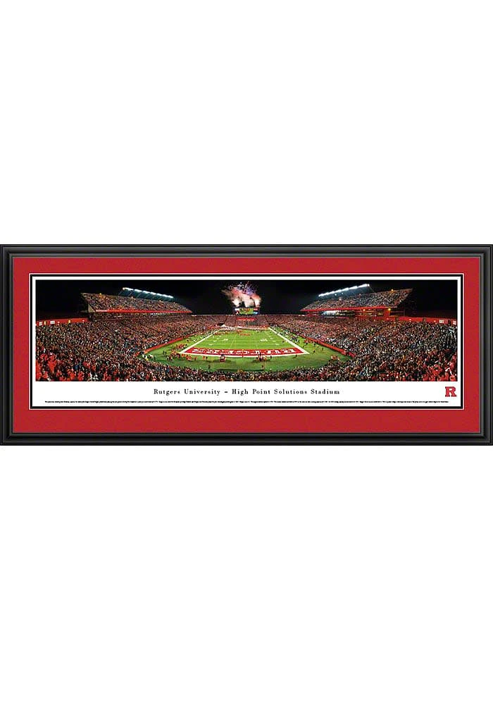 Blakeway Panoramas Rutgers Scarlet Knights High Point Solutions Stadium Big 10 Deluxe Framed Poste..