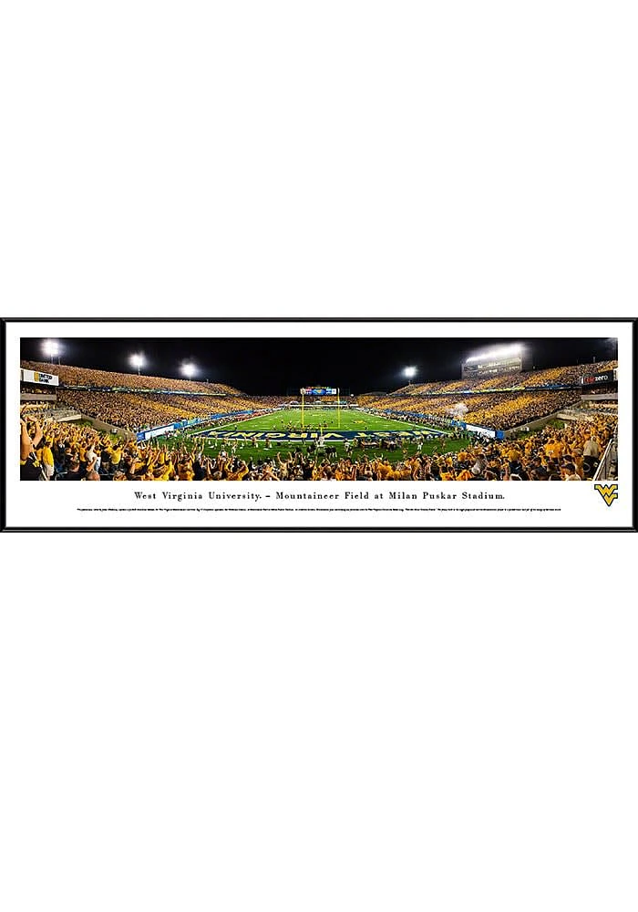 Blakeway Panoramas West Virginia Mountaineers Mountaineer Field Stripe The Stadium Endzone Framed..