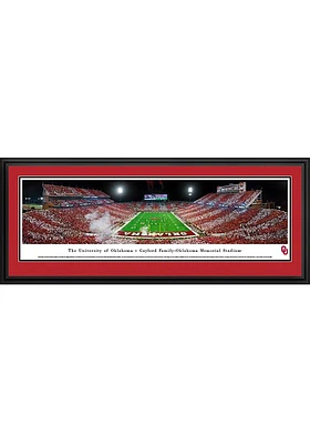 Blakeway Panoramas Oklahoma Sooners Gaylord Family- OK Memorial Stadium Endzone Striped Deluxe Fra..
