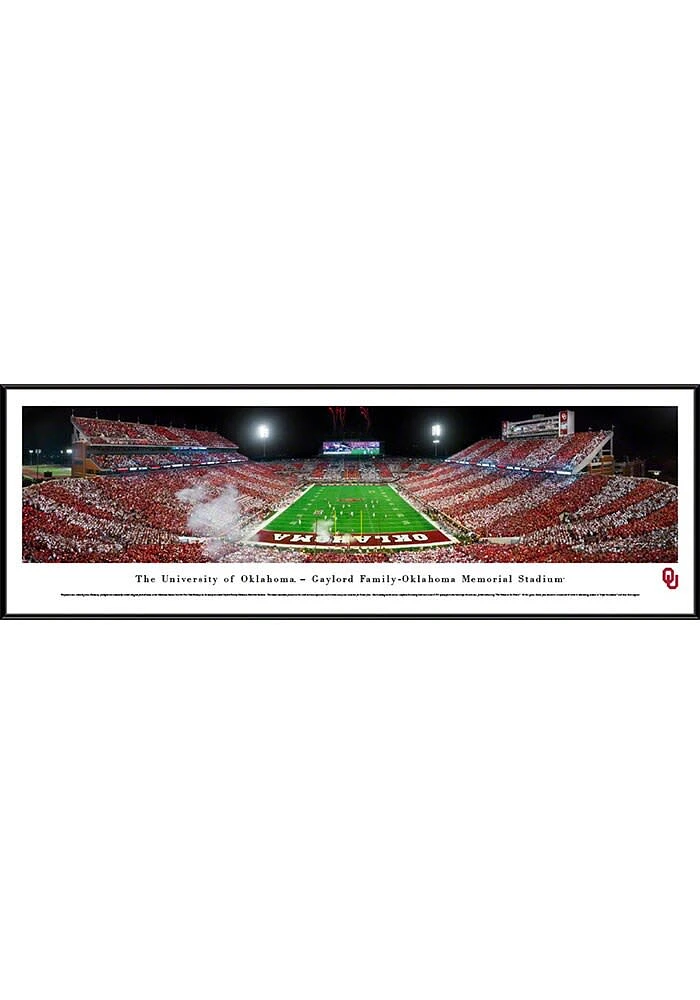 Blakeway Panoramas Oklahoma Sooners Gaylord Family-OK Memorial Stadium Striped Standard Framed Pos..