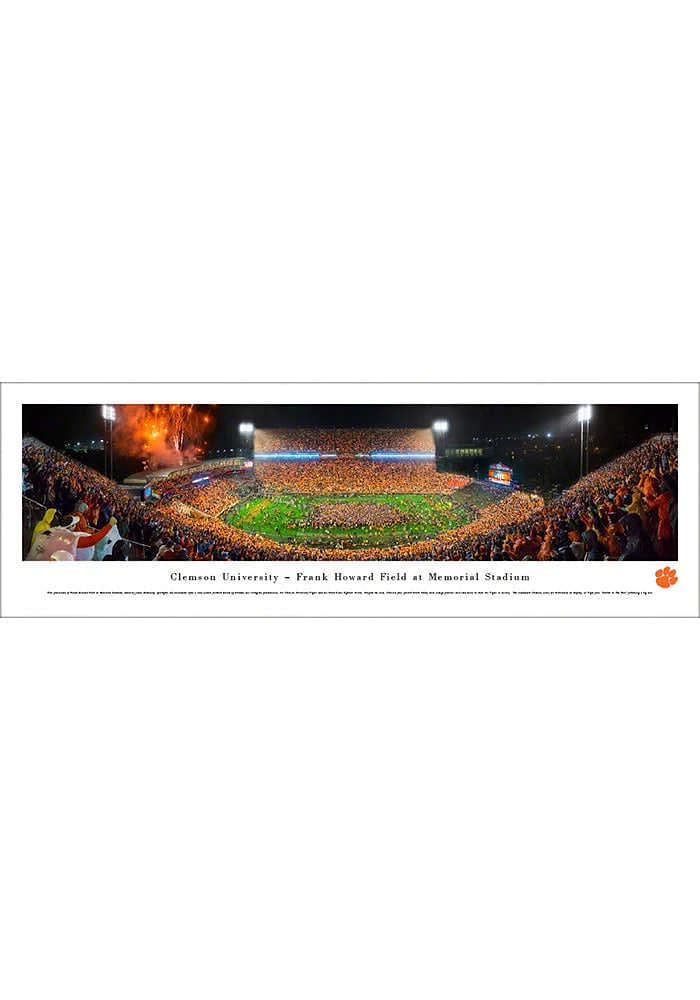 Blakeway Panoramas Clemson Tigers Football Night Game Unframed Unframed Poster