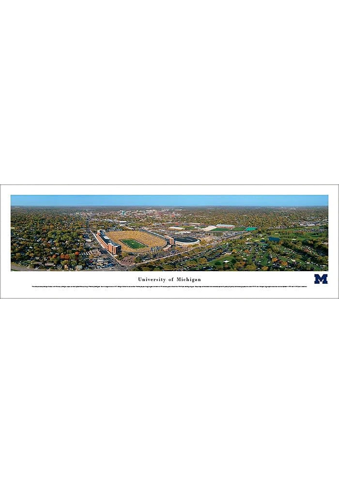 Blakeway Panoramas Michigan Wolverines Aerial Tubed Unframed Poster