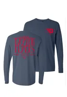 Dayton Flyers Womens Navy Blue Handwritten LS Tee