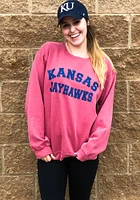 Summit Sportswear Kansas Jayhawks Womens Crimson Simple Crew Sweatshirt