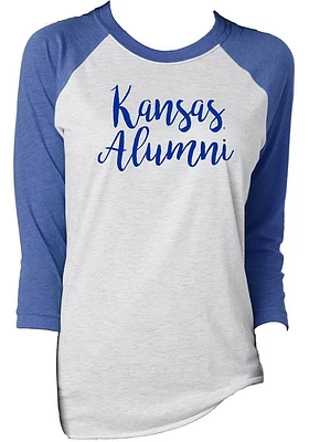 Summit Sportswear Kansas Jayhawks Womens Blue Candace LS Tee