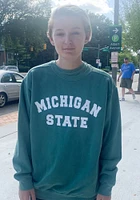 Summit Sportswear Michigan State Spartans Womens Green Simple Crew Sweatshirt