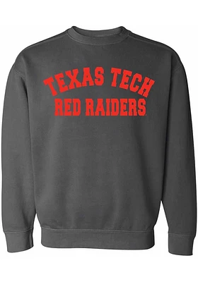 Summit Sportswear Texas Tech Red Raiders Womens Charcoal Simple Crew Sweatshirt