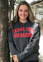 Summit Sportswear Texas Tech Red Raiders Womens Charcoal Simple Crew Sweatshirt