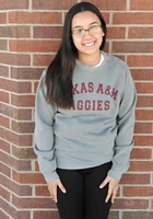 Summit Sportswear Texas A&M Aggies Womens Grey Simple Crew Sweatshirt