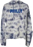 Summit Sportswear Philadelphia Womens Blue Tie Dye Hooded Sweatshirt