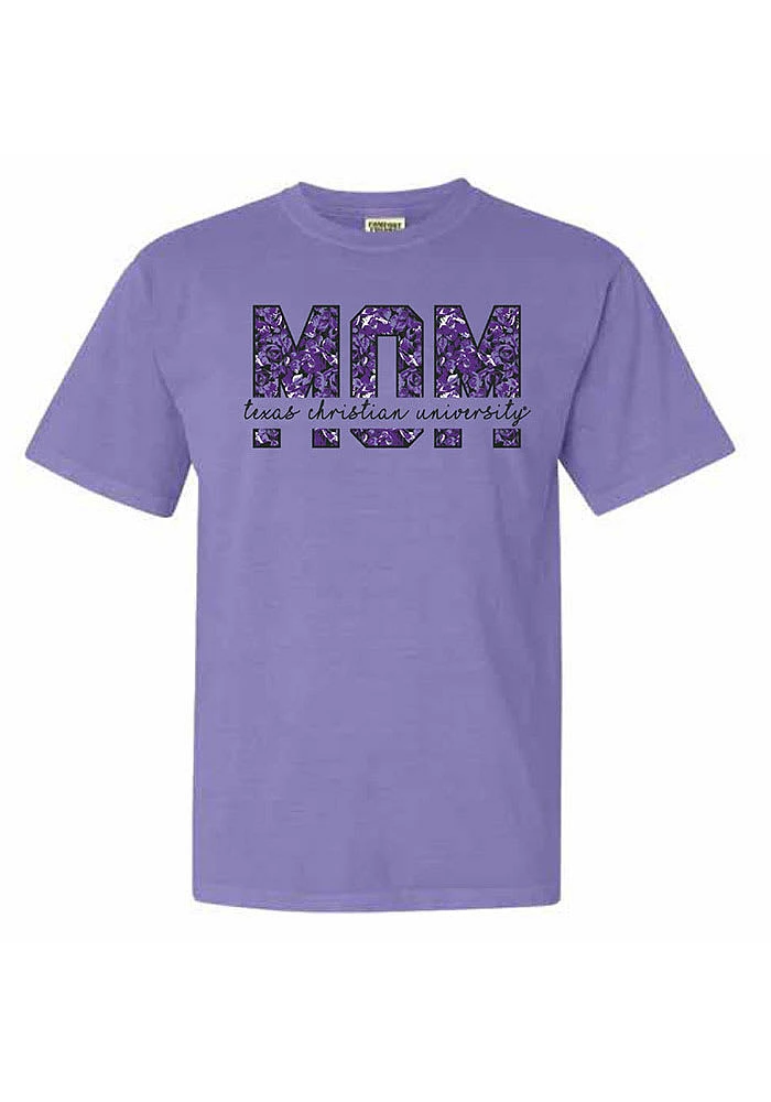 Summit Sportswear TCU Horned Frogs Womens Purple Floral Mom Short Sleeve T-Shirt