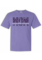 Summit Sportswear K-State Wildcats Womens Purple Floral Mom Short Sleeve T-Shirt