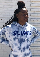 Summit Sportswear St Louis Womens Blue Tie Dye Hooded Sweatshirt
