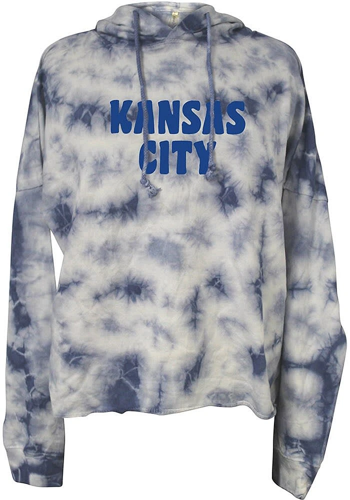 Summit Sportswear Kansas City Womens Blue Tie Dye Hooded Sweatshirt