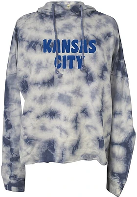 Summit Sportswear Kansas City Womens Blue Tie Dye Hooded Sweatshirt