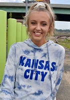 Summit Sportswear Kansas City Womens Blue Tie Dye Hooded Sweatshirt