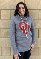 Summit Sportswear Oklahoma Sooners Womens Grey Mabel Funnel Neck Hooded Sweatshirt