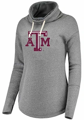 Summit Sportswear Texas A&M Aggies Womens Grey Mabel Funnel Neck Hooded Sweatshirt