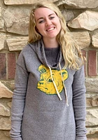 Summit Sportswear Baylor Bears Womens Grey Mabel Funnel Neck Hooded Sweatshirt