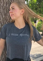 Summit Sportswear RALLY Womens Blue I Miss Sports Short Sleeve T-Shirt