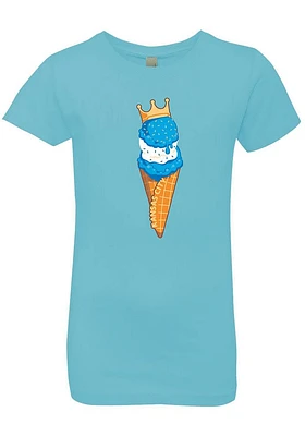 Summit Sportswear Kansas City Girls Light Blue Ice Cream Cone Short Sleeve Tee