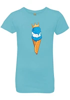 Summit Sportswear Kansas City Girls Light Blue Ice Cream Cone Short Sleeve Tee