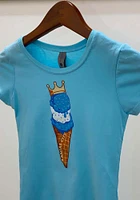 Summit Sportswear Kansas City Girls Light Blue Ice Cream Cone Short Sleeve Tee