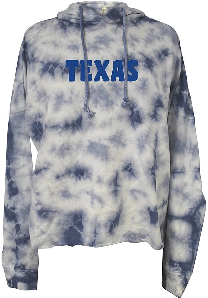 Summit Sportswear Texas Womens Blue Tie Dye Hooded Sweatshirt