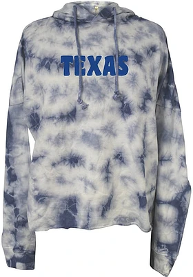 Summit Sportswear Texas Womens Blue Tie Dye Hooded Sweatshirt