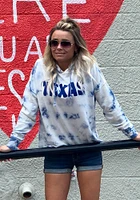 Summit Sportswear Texas Womens Blue Tie Dye Hooded Sweatshirt