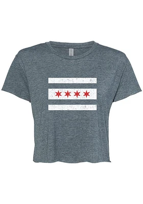 Summit Sportswear Chicago Womens Blue City Flag Short Sleeve T-Shirt