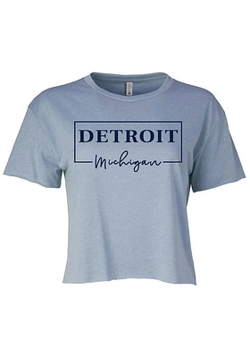 Summit Sportswear Detroit Womens Light Blue Box Short Sleeve T-Shirt