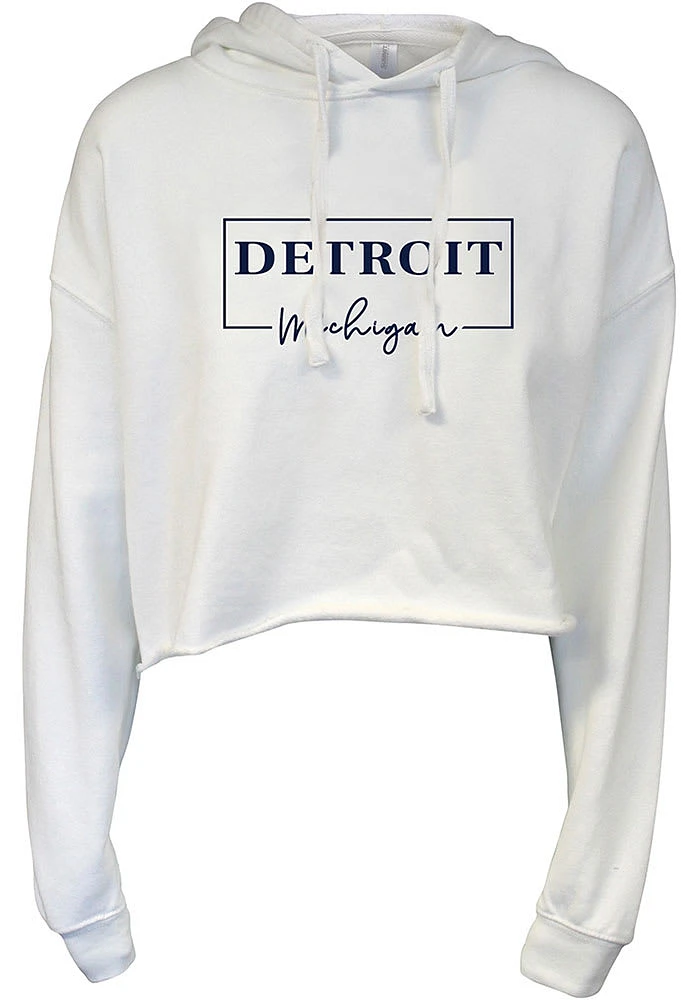 Summit Sportswear Detroit Womens White Box Hooded Sweatshirt